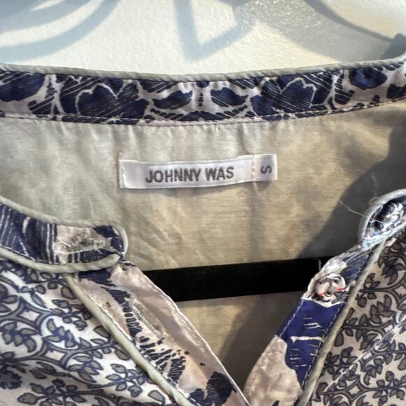 Johnny Was Filo Lucy Silk Midi Dress White Button Tie Waist Embroidered Sz S - Picture 3 of 8